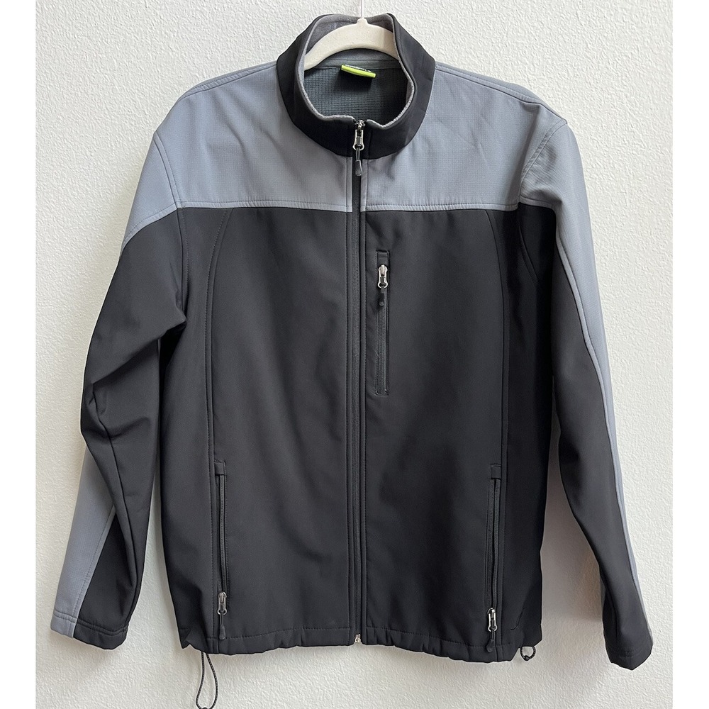 Nordictrack Men's Size‎ Small Sleeve Full Zip Jacket Collared Black Gray